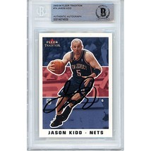 Jason Kidd Brooklyn Nets Auto 2003 Fleer Autograph On-Card Beckett Slab BGS - $126.11