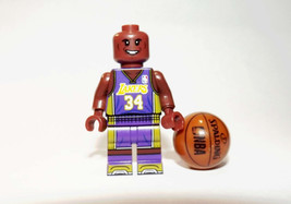 Building Block Shaquille O&#39;Neal Lakers #34 NBA Basketball Minifigure Custom - £4.83 GBP