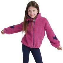 Splendid Full Zip Fleece Jacket Pink &amp; Blue Stand Up Collar Girls Sz. 5 NWT - $368.85 MXN