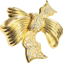 Swarovski Gold Plate Austrian Pave Crystals Bow Brooch Pin. - £51.94 GBP