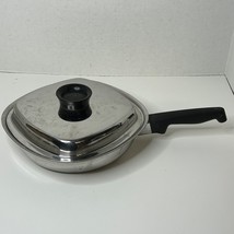 Vintage West Bend AristoCraft Square Stainless 9.5&quot; Skillet w/ Lid SS Pa... - £26.58 GBP