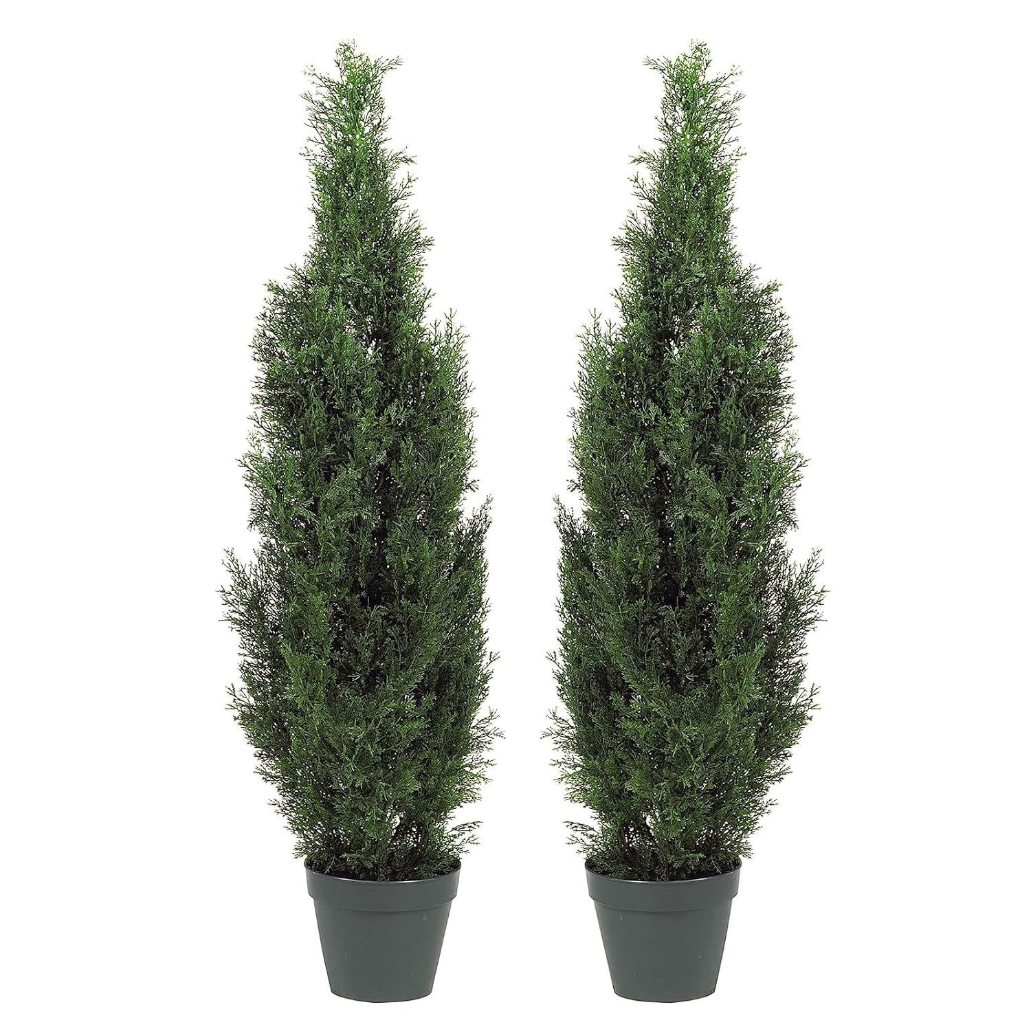 Two Pre-Potted 3' Artificial Cedar Topiary Outdoor Indoor Tree