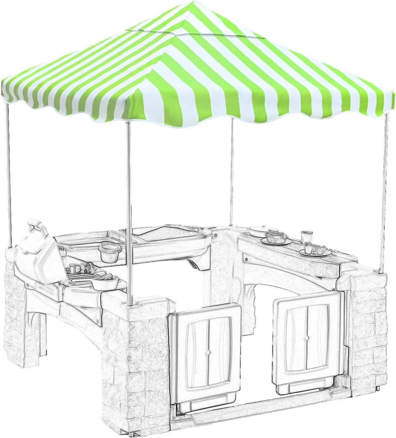 Outdoor Kids Playhouse Replacement, Green 56&quot; W X 56&quot; D X 17&quot; H - $41.99