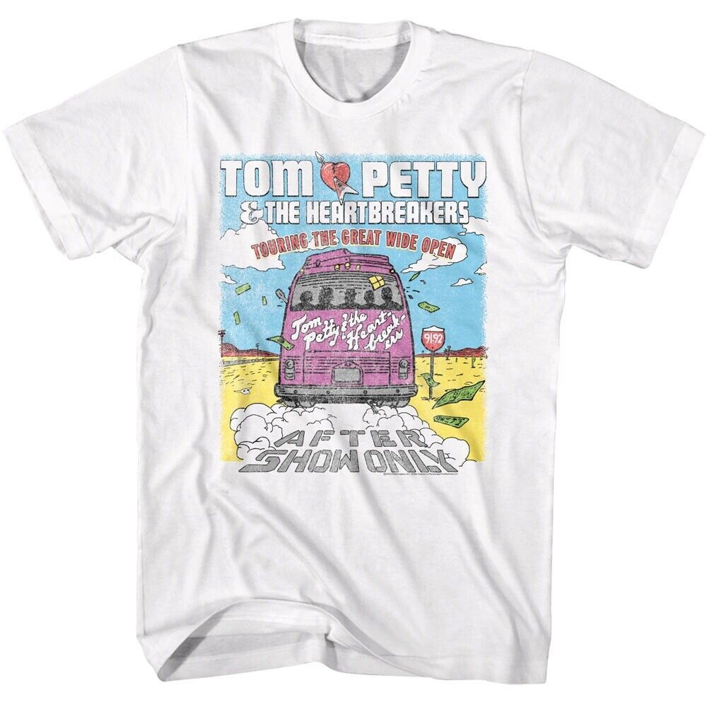 Primary image for Tom Petty & the Heartbreakers After Show Only Men's T Shirt Cartoon Tour Bus