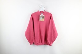 NOS Vintage 90s Streetwear Womens Medium Blank Mock Neck Sweatshirt Pink... - £42.55 GBP