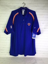 Reebok Play Dry NBA New York Knicks Team Coach Polo Shirt Short Sleeve Men&#39;s L - £36.01 GBP