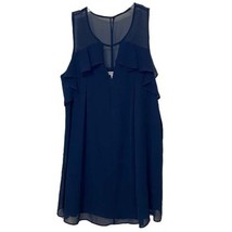 BCBGeneration Navy Blue Sleeveless Mini Shift Dress Womens Medium Chiffon - $18.00