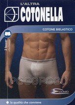 2 Boxer Shorts Waist Low Man Elastic Outer Stretch Cotton cotonella 2436 - £9.66 GBP+