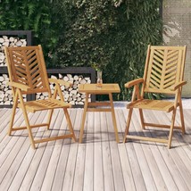 Reclining Garden Chairs 2 pcs Solid Wood Acacia - £97.44 GBP