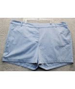 Lane Bryant Bermuda Shorts Women Size 28 Blue High Rise Flat Front Slash... - $377.43 MXN