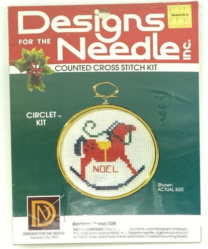 Counted Cross Stitch Kit Rocking Horse Christmas Circlet Kit Lois Thomps... - $16.92