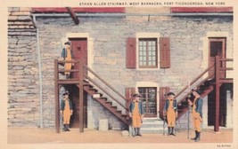 Ethan Allen Stairway West Barracks Fort Ticonderoga New York NY Postcard... - £2.36 GBP