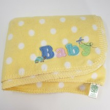 Circo Baby Security Blanket Yellow W/ White Polka Dots Sewn Patch 100% Polyester - £52.39 GBP