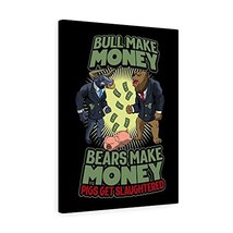 Stock Market Wall Art Gifts for Trader Bulls Bears Pigs Canvas Wall Stre... - £110.64 GBP