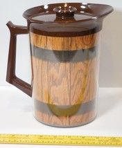 Thermo Serv Coffee Carafe Pitcher 55oz Wood Grain USA Made VINTAGE - £11.33 GBP