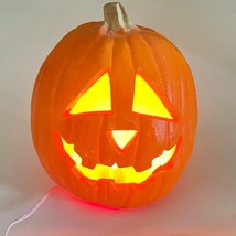 Trendmasters 1995 Orange Foam Plug In Light Up Pumpkin Jack O&#39;Lantern Vintage - $24.95