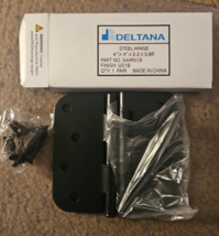 Deltana 4&quot; x 4&quot; Plain Bearing 5/8&quot; Radius Corners Mortise Hinge - Pair - Black - £9.95 GBP