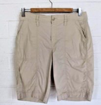 Chico&#39;s 0 Small 4 6  Beige Tan Khaki 4 Pocket Cotton Spandex Mid Thigh S... - £10.44 GBP