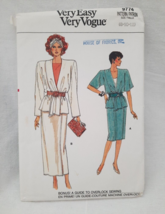 1980&#39;s Era Very Easy Vogue 9774 ~ Misses Belted Style Top &amp; Skirt ~ Size... - £7.36 GBP