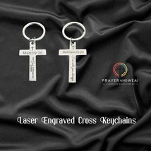 Laser Engraved Cross Keychain – Christian Bible Verse Gift | Faith Key R... - $84.40 MXN