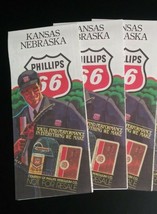 1980&#39;s PHILLIPS 66 GAS STATION ROAD MAP Kansas &amp; Nebraska TRAVEL (Qty 3) - £5.96 GBP