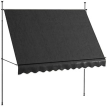 Outsunny 118&quot; Black Freestanding Manual Retractable UV Awning - $136.99