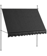Outsunny 118&quot; Black Freestanding Manual Retractable UV Awning - €118,42 EUR