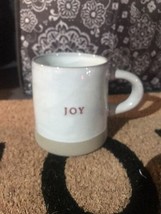 New HTF Exclusive Hearth &amp; Hand Magnolia Mug &quot;JOY&quot; Engraved Stoneware Cream - $24.74