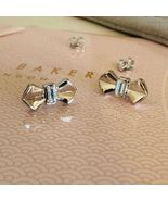 Ted Baker London Susli Bow Stud Earrings,  Silver Plated, Gift Box NWT - $726.22 MXN