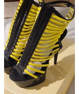Women&#39;s Black Neon Yellow Strapy Size 10 - €25,75 EUR