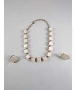 Coro White Moonglow Thermoset Choker Earrings Vintage Demi-Parure Vtg Si... - $74.25