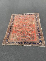 Hand Knotted Antique Oriental Asian Turkish Boho Décor Distressed Wool Rug - £562.18 GBP