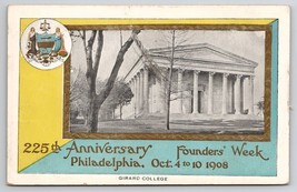 Philadelphia PA 225th Anniversary Founders Week 1908 Girard College Postcard V30 - £10.31 GBP