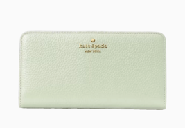 New Kate Spade Dumpling Pebble Leather Large Slim Bifold Wallet Light Olive - £49.44 GBP
