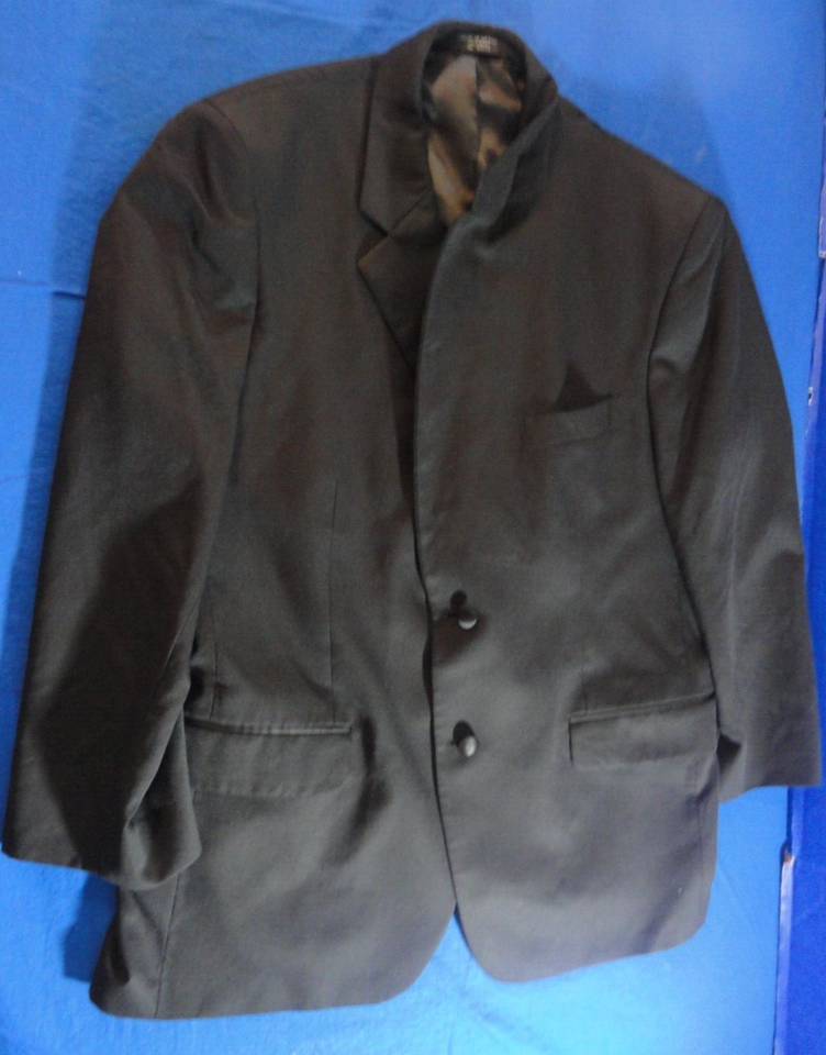 2 BUTTON DESIGNER JONES NEW YORK BLACK SUIT JACKET 40R / 40 REGULAR - $38.69
