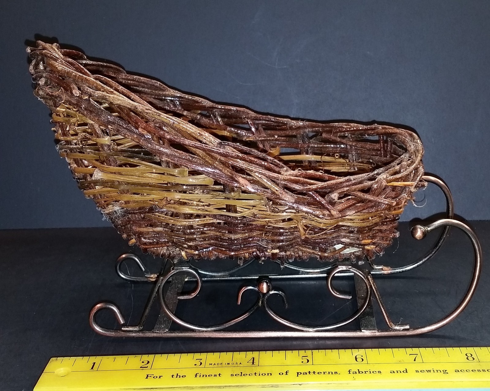 Primary image for 8.25 inch Small Wicker Sleigh for Decoration or Play