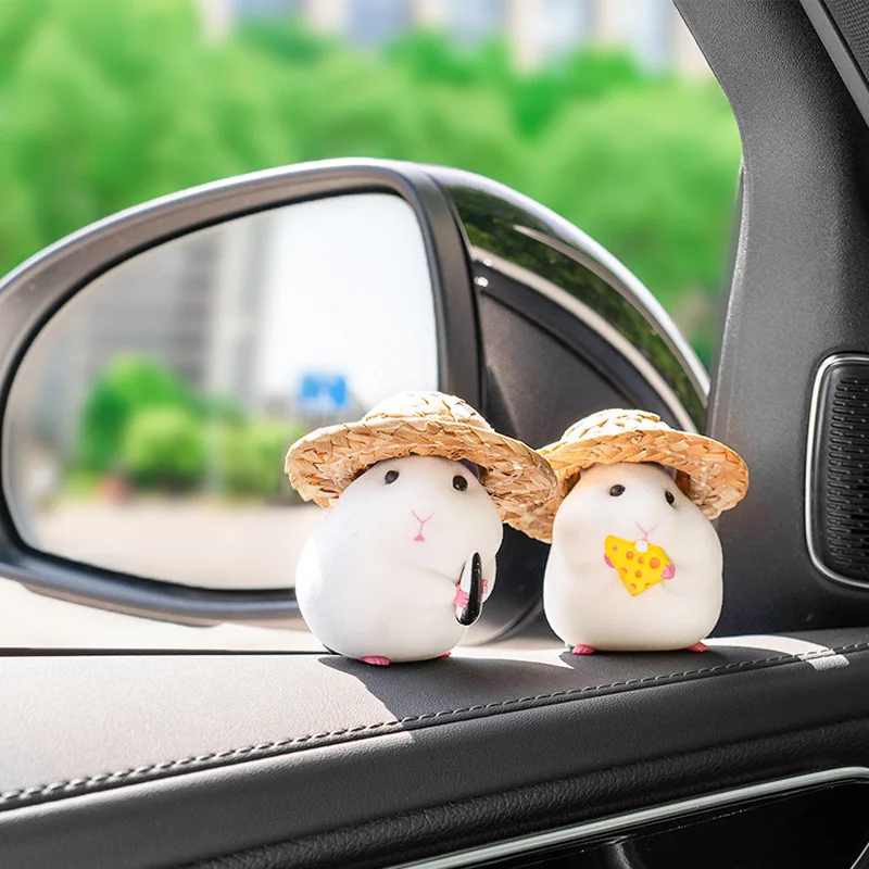 Car Pendant Decoration Cute Anime Little Hamster Auto Interior Console - £9.54 GBP+