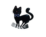 Black Cat Rocking Metal Halloween Tabletop Decoration. 5 Inches Tall - $14.21