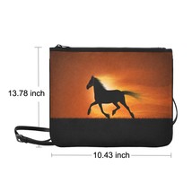 Horse Silhouette Nylon Slim Clutch Bag 10.43&quot;(L) x 13.78&quot; (H) - £19.18 GBP