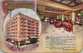 Maryland Hotel St. Louis MO Postcard PC569 - £6.28 GBP