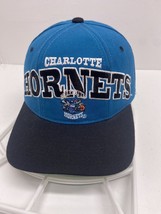 Charlotte Hornets Snapback Hat Cap Vtg Starter Wool The Natural Blue Spell Out - £36.59 GBP
