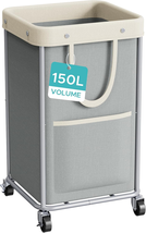 Laundry Basket with Wheels, 150L Large Rolling Hamper W/Metal Frame &amp; Re... - $36.81