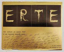 Original Erte Designed Signed With Handwritten Letter Christmas Card Art Deco - $886.05