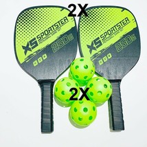 Pickleball Paddle Set with 4 Rackets 8 Balls and 2Carry Bag SHIP OUT FROM USA CA - £39.22 GBP