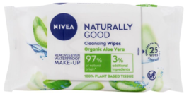Nivea Naturally Good Cleansing Wipes -Aloe Vera (25 Wipes) - £7.80 GBP