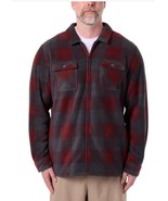 Voyager Mens Shirt Jacket Red Multicolor Plaid Shacket Fleece Pockets Fu... - $55.48 CAD
