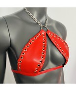 Gothic Red Vinyl Vampira Cross Top Bra - €39,60 EUR+