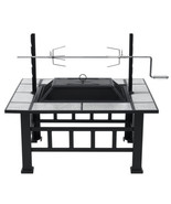 37 Inch Square Firepits with Grill Large Wood Burning Heavy Duty Steel - $9,578.69 MXN