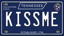 Kiss Me Tennessee Blue Novelty Mini Metal License Plate - £11.76 GBP