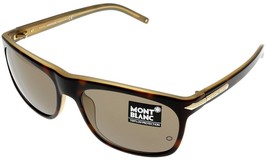 Mont Blanc Sunglasses Unisex Brown Havana 100% UV Rectangular MB174 120 - $139.32